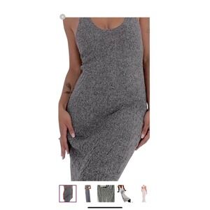 Rumored Lakeville maxi dress smoke HEATHER sweater women Medium NWT Sleeveless